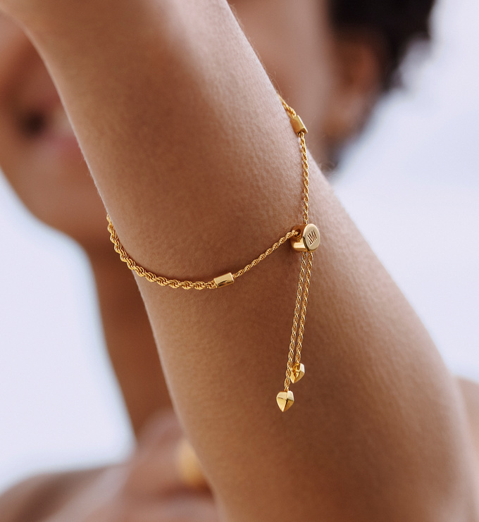 Gold Vermeil Corda Fine Chain Friendship Bracelet  - Monica Vinader